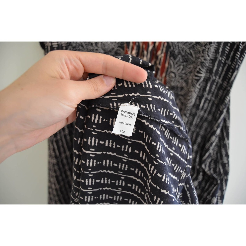 Cost Plus World Market Black Maxi Dress with Red Accent Panels - Picture 9 of 10